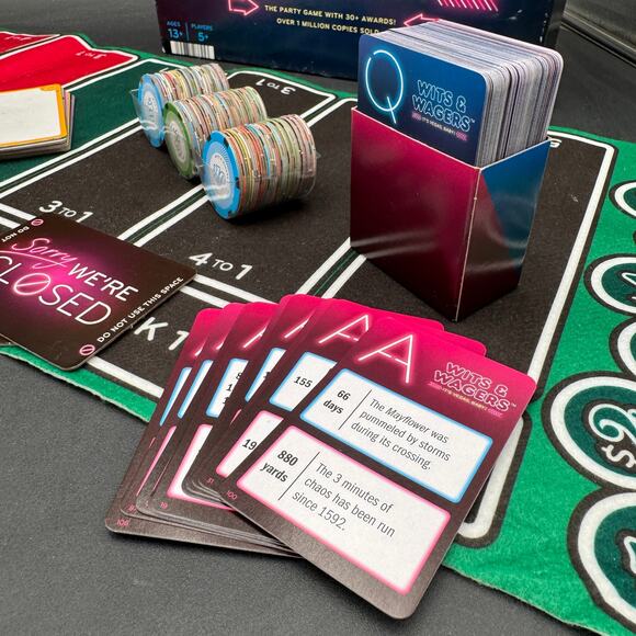 Board Game Wits and Wagers It's Vegas, BABY!  Board Game age 13+, 5+ Players - Picture 3 of 6